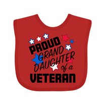 Inktastic Proud Granddaughter of a Veteran Veterans Day Girls Baby Bib