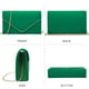 thumbnail image 3 of Bolso de noche Dasein para mujer en terciopelo verde oscuro con detalles dorados, 3 of 6