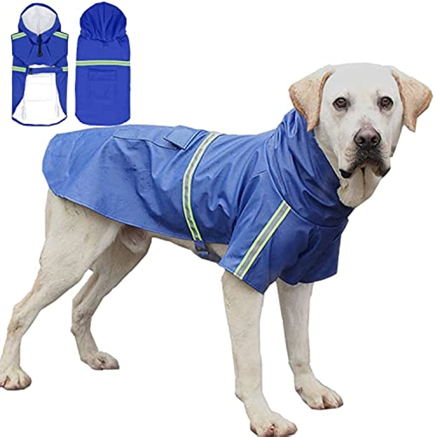 Oomiibe Dog Raincoat Reflective Pet Clothes Dog Clothing Waterproof