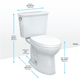 thumbnail image 2 of TOTO® Drake® Transitional Two-Piece Elongated 1.28 GPF Universal Height TORNADO FLUSH ® Toilet with 10 Inch Rough-In, CEFIONTECT®, and SoftClose® Seat, WASHLET®+ Ready, Cotton White, 2 of 5