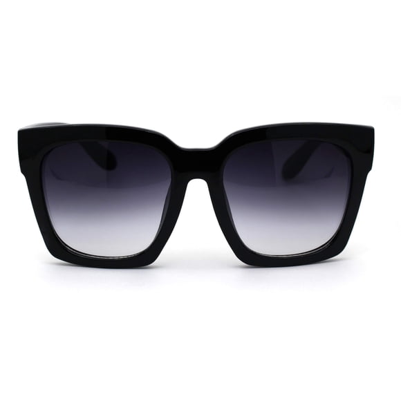 Gafas de Sol SA106 Oversize con Montura de Cuerno para Mujer en Negro