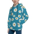 thumbnail image 2 of Picia Daisies Flowers Pattern Youth Hoodie - Warm Pullover Sweatshirt with Kangaroo Pocket, Ideal for Boys and Girls-X-Large, 2 of 6