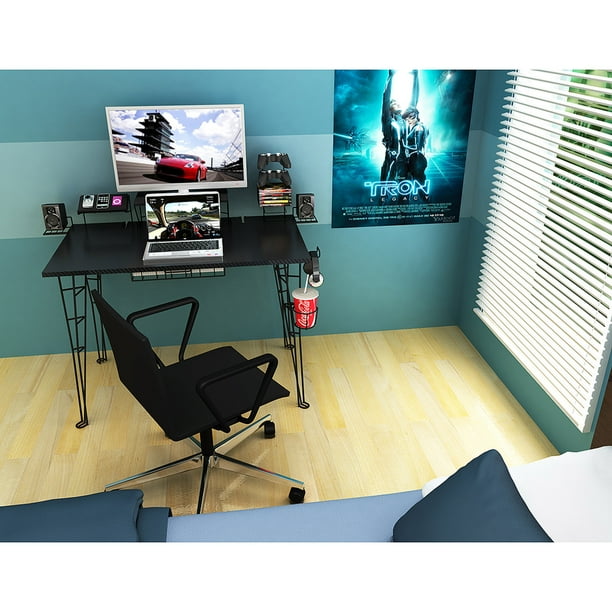 Atlantic Gaming Desk 33935701, Black Carbon Fiber