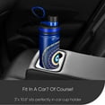 thumbnail image 3 of Millenti Water Bottle Blue Spout-Lid - 26oz Vacuum Insulated, Stainless Steel Circle-of-Protection Bottle (Tranquility Gold on Blue) WB0426GD, 3 of 8