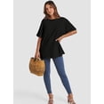 thumbnail image 4 of Women's Oversized T Shirts Short Sleeve Crewneck Summer Tops Casual Loose Basic Tee Shirts Trendy Clothes, 4 of 4