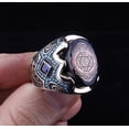 thumbnail image 3 of Roarsilver Seal of Solomon-Star of David Ring-Handmade Mens Ring-Agate Stone Ring-Signet Ring Mens-Jewelry Gift For Mens-Silver Rings for Men-Agate Wedding Ring | 11, 3 of 5
