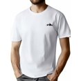 thumbnail image 1 of Camisetas de poliéster para hombre con estampado geométrico de montaña: cuello redondo informal, manga corta, tejido de punto ligeramente elástico para verano., 1 of 6