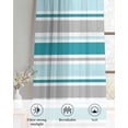 thumbnail image 6 of Grey Blue Striped Sheer Curtains 45 Inch Length 2 Panels Set for Living Room/Bedroom, Farmhouse Stripes Modern Abstract Art Kitchen Curtains Grommet Semi-Sheer Curtains Window Treatments 42"x45"x2, 6 of 7