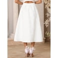 thumbnail image 4 of DARING DIVA Womne's Floral Jacquard Midi Skirt with Design Small White, 4 of 6