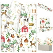 100 Sheet Farmhouse Tissue Paper Farm Animal Poultry Gift Wrapping Paper Rustic Art Tissue for DIY Crafts Products Packing Decor, 14 x 20 Inch
