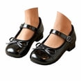 thumbnail image 3 of CAIXIA Girls Dress Shoes Black Mary Jane Flats Round Toe School Uniform Shoes Non- Sole for Little and Big Girls Back To School, 3 of 8