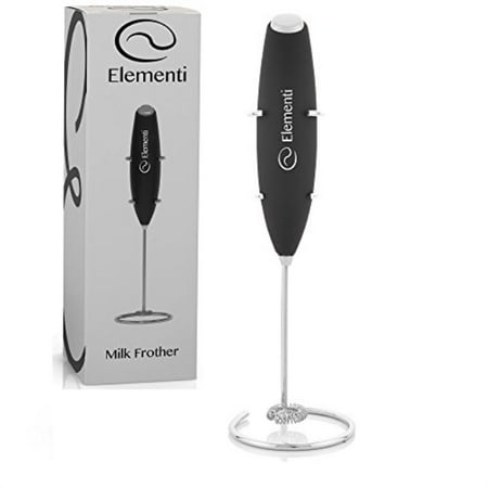 

Elementi Milk Frother Handheld Electric Matcha Whisk Handheld Milk Frother Electric Stirrer and Handheld Coffee Frother Mini Blender Hand Frother Drink Mixer Frappe Maker Latte Machine Milk Foamer