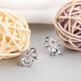 thumbnail image 3 of 1 par de pendientes de tuerca de cristal chapados en plata con piedra natal de ratón para mujeres y niñas, 3 of 5