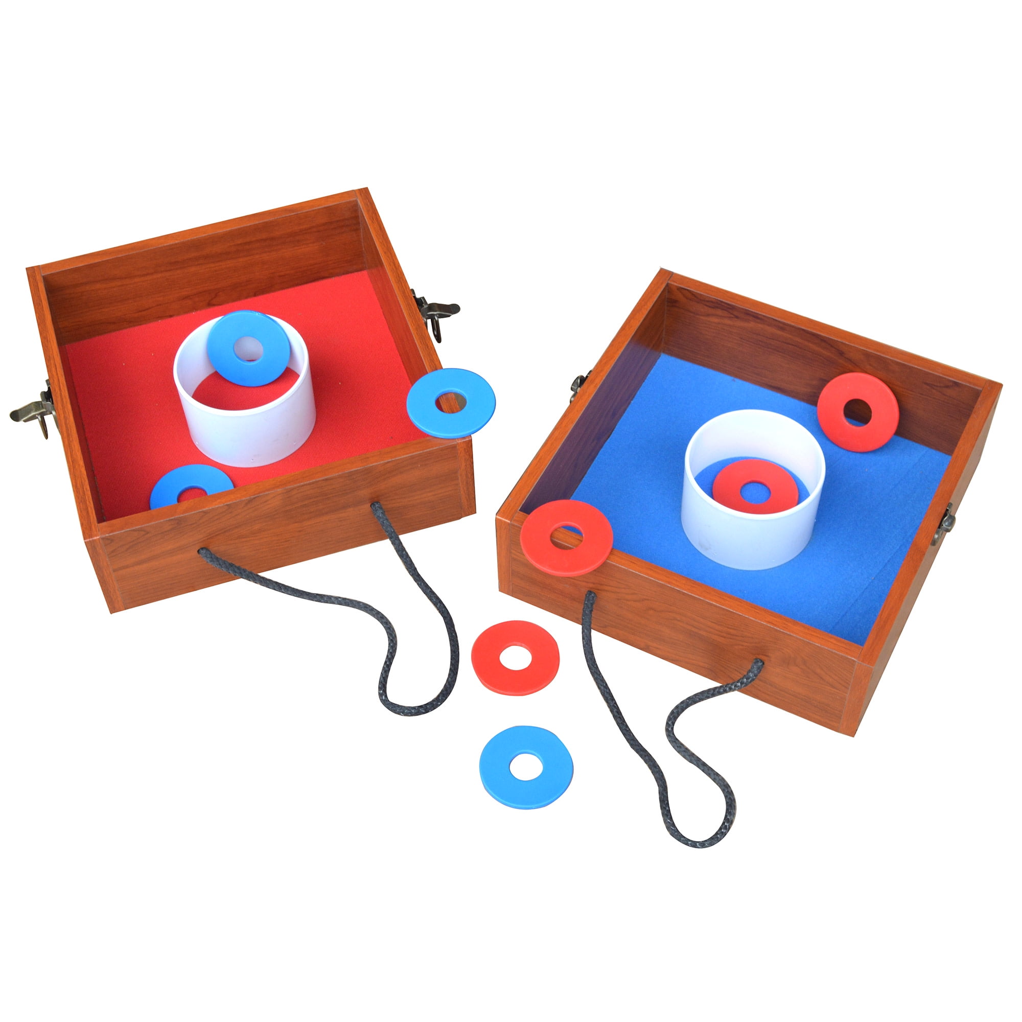 Hathaway Washer Toss Game Set W Goal Boxes 8 Washers Red Blue 