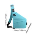 thumbnail image 2 of Bolso de pecho a la moda para hombre riñonera pequeña de gran capacidad bandolera Simple bolso antirrobo correa ajustable riñonera ergonómica, 2 of 6