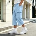 thumbnail image 2 of Maean Boys Capris Pants Sweatpants Wide Leg Elastic Waist Casual Loose Cargo Pant with Pockets, 2 of 7