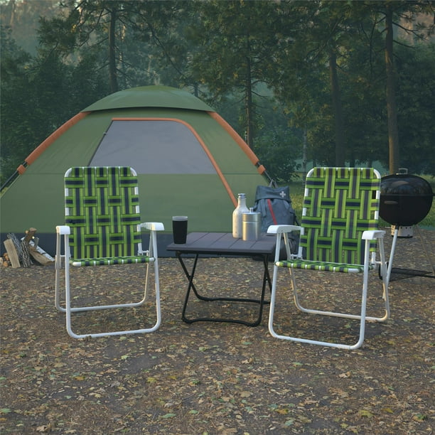 COSCO 2-Pack Folding Lawn Chairs, Blue/Green - Hotel Patio Use