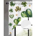 thumbnail image 2 of St Patrick's Day Shamrock Swag Valances for Windows, Small Curtains Drapes, Lucky Four Leaf Gold Coin Green Kitchen Window Curtains Over Sink Window Treatment Valance for Bedroom/Bathroom 56"x36", 2 of 5