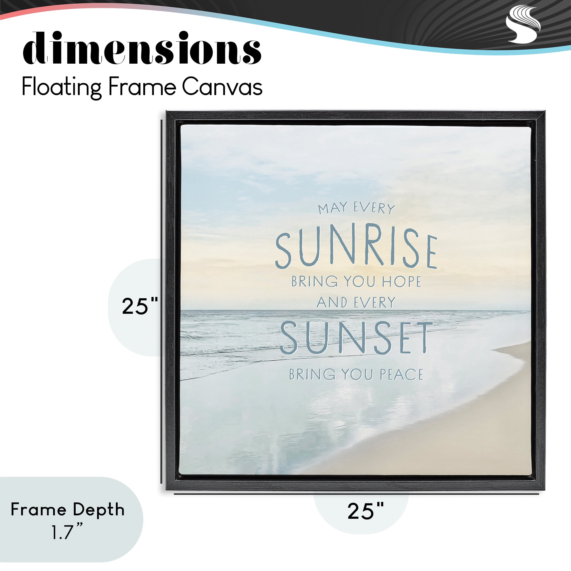 Stupell Industries Sunrise & Sunset Statement Black Framed Floater Canvas Wall Art, design by Natalie Carpentieri