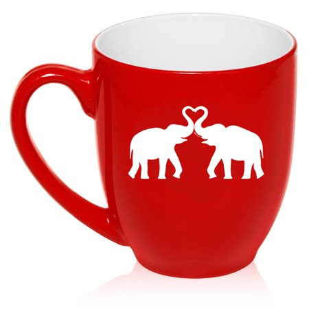 

Elephants Making Heart Ceramic Coffee Mug Tea Cup Gift for Her Women Sister Boss Mom Daughter Grandma Friend Boss Birthday Anniversary Girlfriend Cute Elephant Lover (16oz Red)