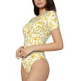 thumbnail image 2 of Balery Banana Women's Short Sleevee Crew Neck Bodysuit Tops Short Sleeve Tops Basic-Large, 2 of 9