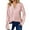 Pink, variant on UVN Long Sleeve Shirts for Women Fall V Neck Waffle Knit Blouses Dressy Casual Tunic Tops Ladies Work Clothes