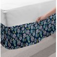 thumbnail image 2 of Floral Bed Skirt, Top View of Abstract Flower Botanical Foliage, Elastic Bedskirt Dust Ruffle Wrap Around for Bedding Decor, 4 Sizes, Petrol Blue Mauve Khaki, by Ambesonne, 2 of 2