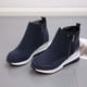 thumbnail image 4 of Amzcrzy Zapatos de mujer,Zapatos de mujer,Zapatillas de mujer, Botas retro de color liso con suela gruesa y tacón alto, punta redonda y estilo casual para mujer. Sandalias Mujer Zapatillas De Casa, 4 of 6