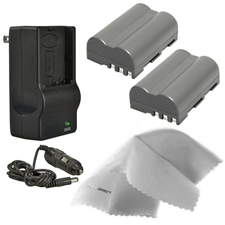 Nikon D200 High Capacity 'Intelligent' Batteries (2 Units) + AC/DC Travel Charger + Nwv Direct Microfiber Cleaning