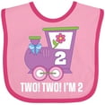 thumbnail image 3 of Inktastic 2nd Birthday Cute Train I'm Two Girls Baby Bib, 3 of 4