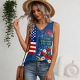 thumbnail image 6 of Iaqnaocc 250 Anniversary Usa Shirt Womens Tank Tops Sleeveless 2026 Summer Casual Loose V Neck Pleated Tank Tops Independence Day American Flag Floral Print Vintage Tee Tops Dark Blue XXL, 6 of 6