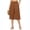 Brown, variant on Capri Pants for Women Straight Leg Elastic Waisted Casual Cropped Pants Loose Fit Solid Button Front Summer Trousers with Pockets Camel 2XL