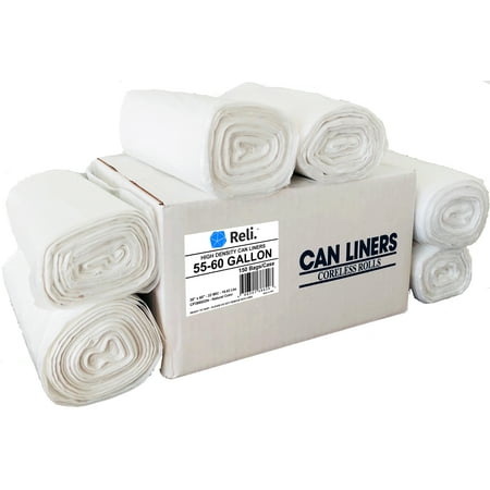 Reli. SuperValue 55 Gallon Trash Bags (150 Count Bulk) Clear Trash Bags