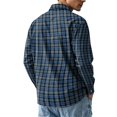 thumbnail image 7 of Button Down Flannel Shirt for Men Long Sleeve Plaid Casual Checkered Top Workwear Out Autumn Winter Soft Breathable Style Royal Blue M, 7 of 7