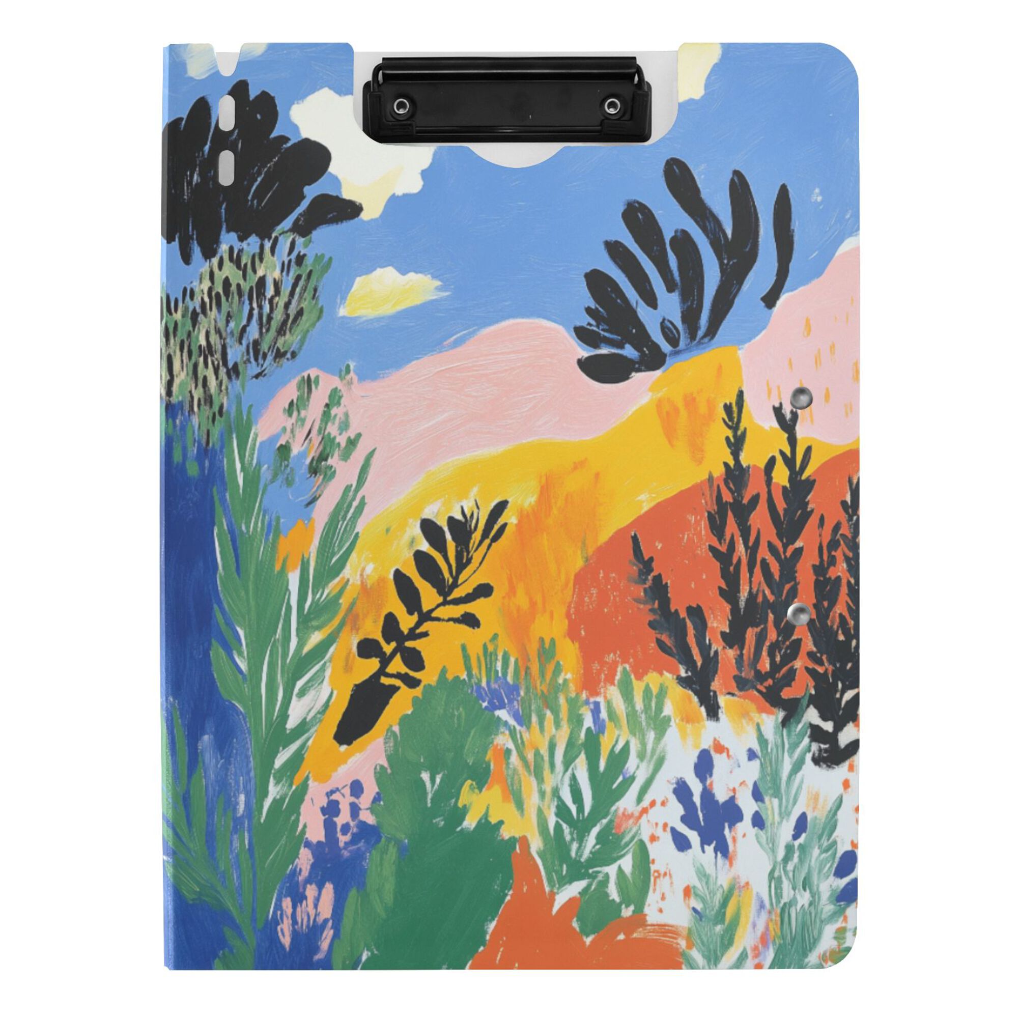 FORMRS A4 Clipboard Folder with Pen Holder Horizontal Foldable School Office Binder, Colorful Landscape