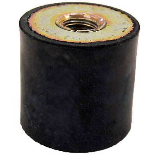 J.W. Winco B831537 Vibration Mount, 2 Tapped Holes, 2 in. Dia., 1.63 in., 0.38-16 Thread - Black