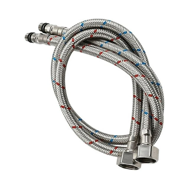 Matsuzay Tubería de agua flexible Cabezal de ducha largo Junta de manguera Tubos de plomería Tubo Accesorio de baño ligero a prueba de Juegos de accesorios de baño 60CM/rojo azul/1/2