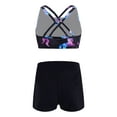 thumbnail image 2 of DPOIS Kids Girls Criss Criss 2 Piece Tankini Swimsuits Sets Top with Boyshorts Dark Night Black 16, 2 of 7