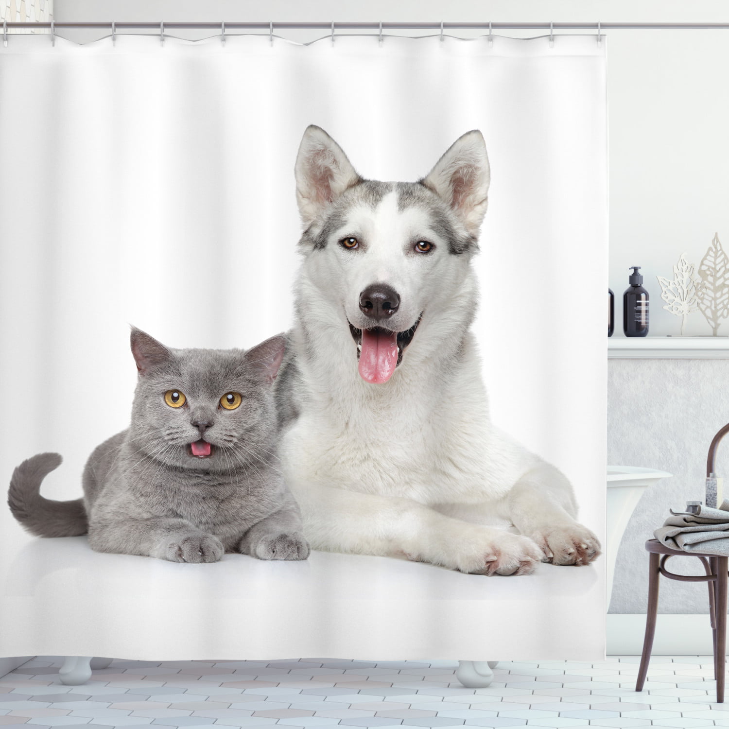 Details about   Cat Printed Waterproof Shower Curtain  Polyester Fabric Bathroom Curtains 