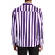 thumbnail image 3 of CAMISAS DE HOMBRE INSPIRE CHIC A RAYAS VERTICALES DE MANGA LARGA CON BOTONES, AJUSTE REGULAR, CAMISA CASUAL M MORADO Y BLANCO, 3 of 7