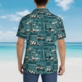 thumbnail image 6 of Xecao Modern Excavator print Hawaiian shirt - a stylish short-sleeve button-down for men, perfect for casual beach and tropical outings., 6 of 9