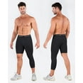 thumbnail image 2 of Niksa 2 Pack Men's Compression Pants, 3/4 One Leg Compression Tights Men Basketball Leg Sleeve Athletic Base Layer Leggings, 2 of 9