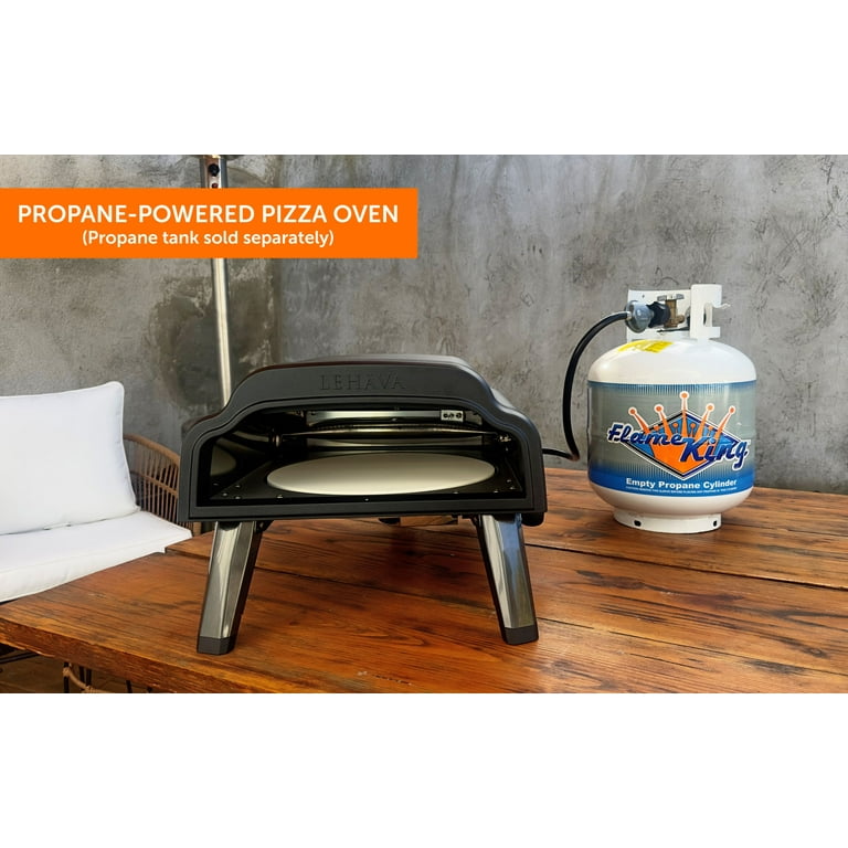 Flame King, Outdoor Propane Pizza Oven, Lehava 14-inch, Black