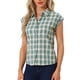 thumbnail image 4 of CAMISA DE BOTONES DE CUADROS CON CUELLO PUNTA Y MANGAS CORTAS PARA MUJERES CHIC INSPIRE TAMAÑO XS VERDE Y BLANCO, 4 of 6