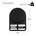 thumbnail image 3 of Báscula Digital Gramera 10kg Cocina Repostería Precisión color negro, 3 of 6