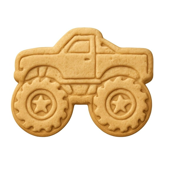 Monster Truck Cookie Cutter & Stamp 4x3.2" for Baking & Fondant Clay Embosser