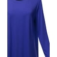 thumbnail image 4 of A2Y Women's Premium Solid Long Sleeve Round Hem Crew Neck Top Shirt Denim Blue 3XL, 4 of 7