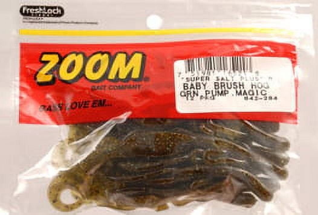 (2 pack) Zoom Baby Brush Hog 4'' Green Pumpkin Magic 12pk