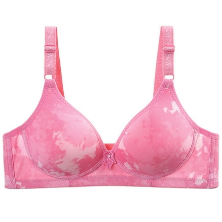 

Fsqjgq Fashion Floral Bras for Women Large Size Gathered Push up Bra Seamless Comfortable Brassiere No Thin Steel Ring Mom s Underwear RD2 42