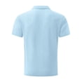 thumbnail image 6 of Polo Shirts for Men Stretchy Quick Dry Casual Short Sleeve Ice Silk Wearbreeze Collared Textured Polo Shirt Solid Color Top Light Blue 2XL, 6 of 8
